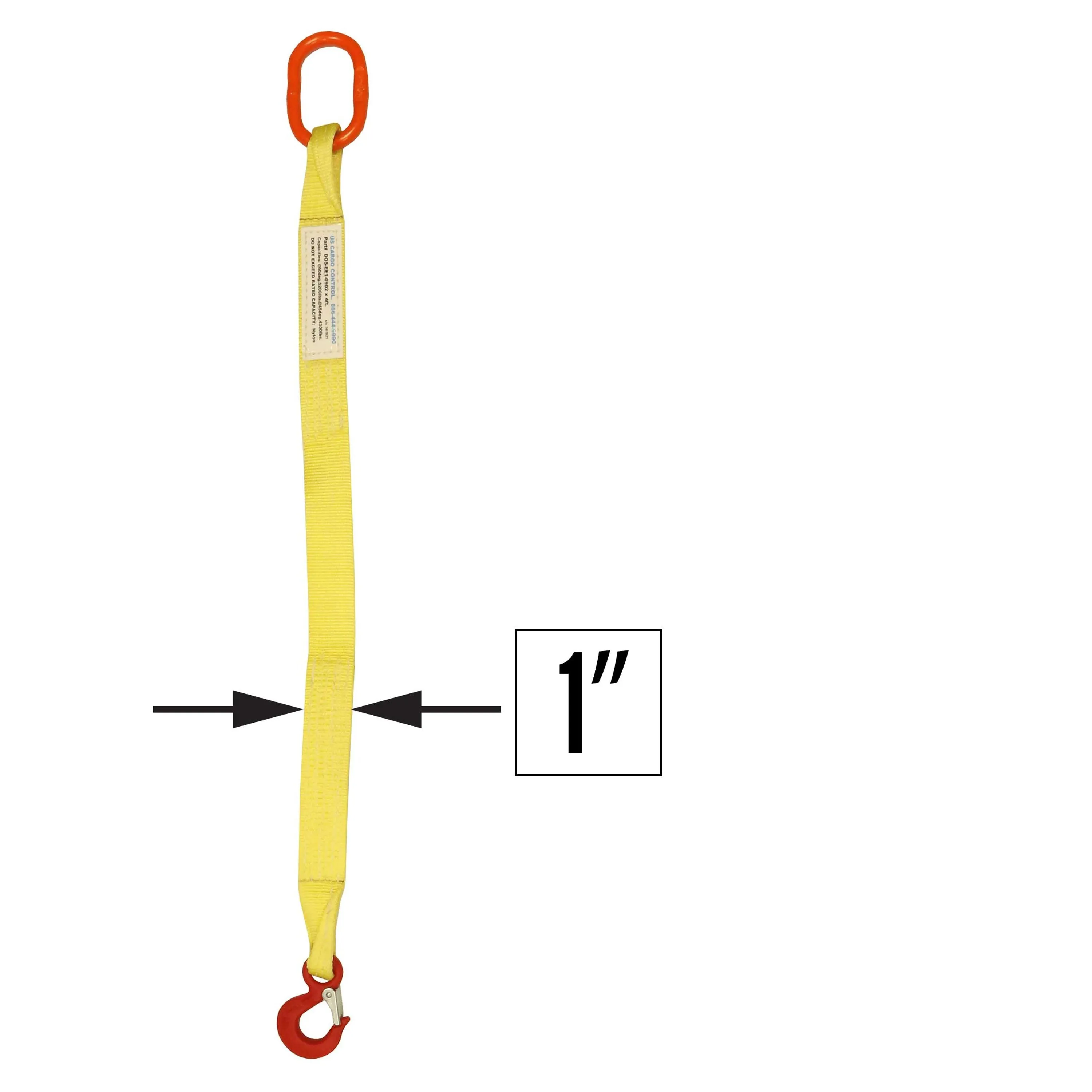 1"x10' (2 ply) Single Leg Nylon Sling w/ Master Link & Sling Hook
