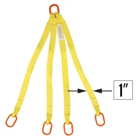 1"x16' (2 ply) Quad Leg Nylon Sling w/ Master Link Both Ends