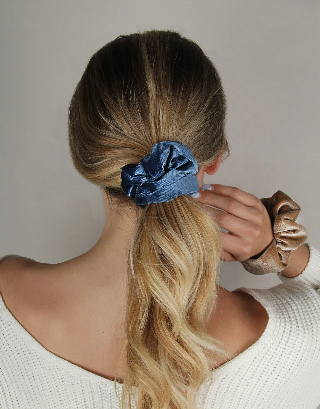 2 Pack Luxe Velvet Scrunchies