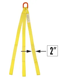 2"x10' (2 ply) Triple Leg Nylon Sling w/ Master Link & Sewn Loop