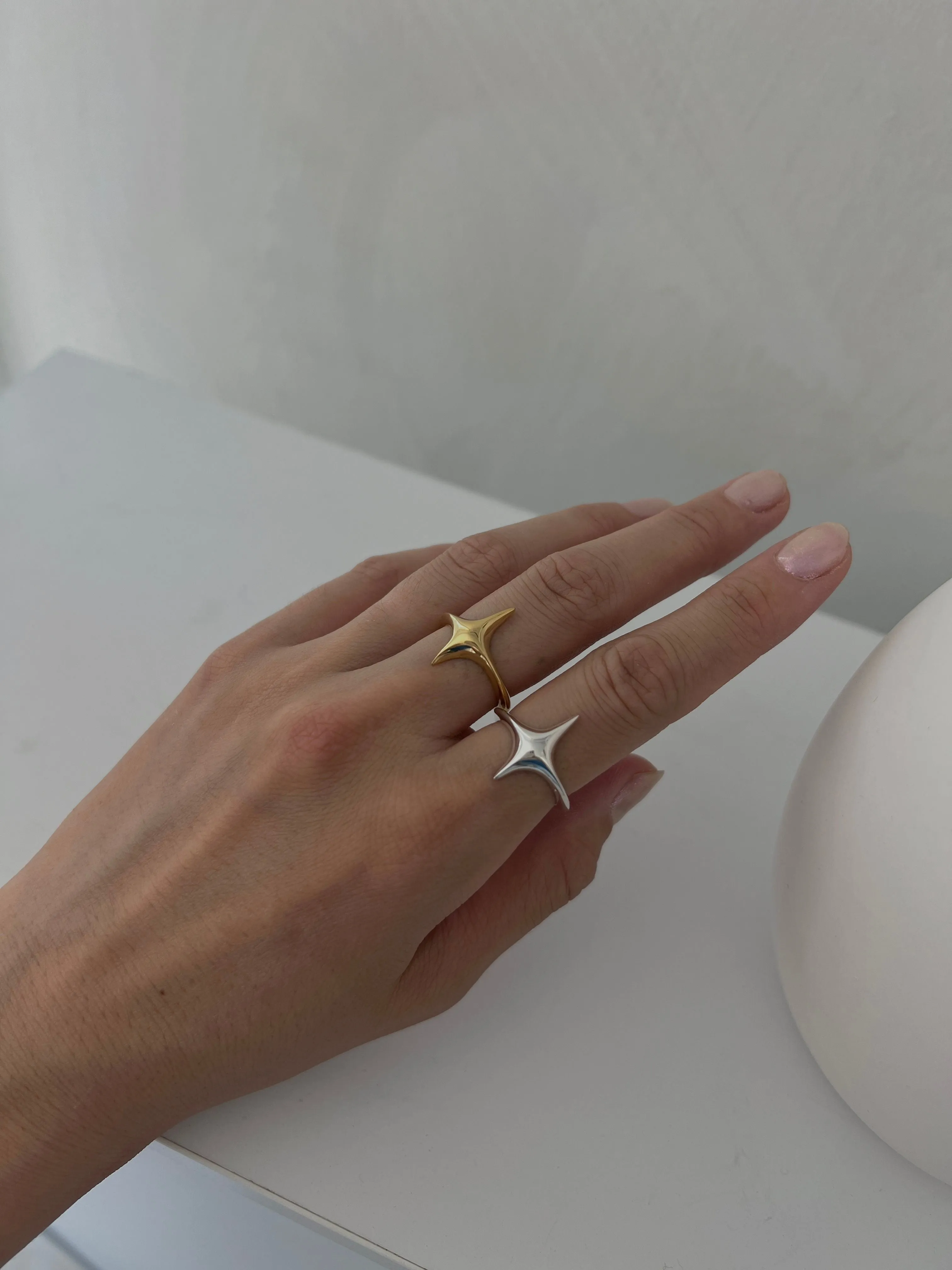 925 sterling silver Twinkle sparkling star adjustable ring