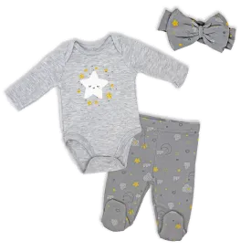 Baby Girl's Jogger Set with Headband - Star