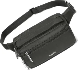 Baggallini Securtex Anti-Theft Belt Fanny Pack for Women RFID Wallet Locking Zipper-Travel Bag Crossbody Purse