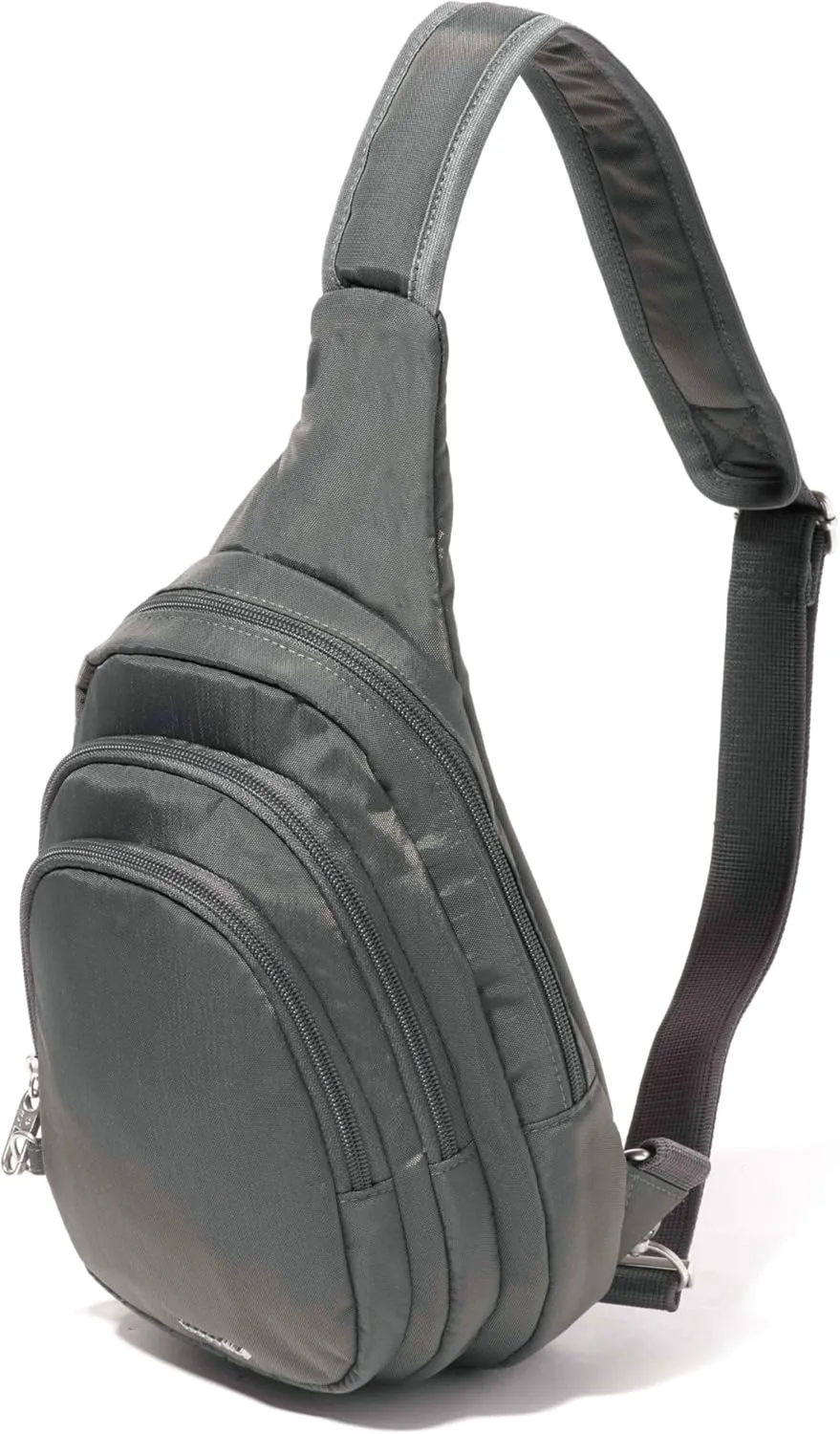 Baggallini Securtex Anti-Theft Triple Zip Sling - Travel Backpack Sling Bag Crossbody - RFID Wallet Locking Zipper