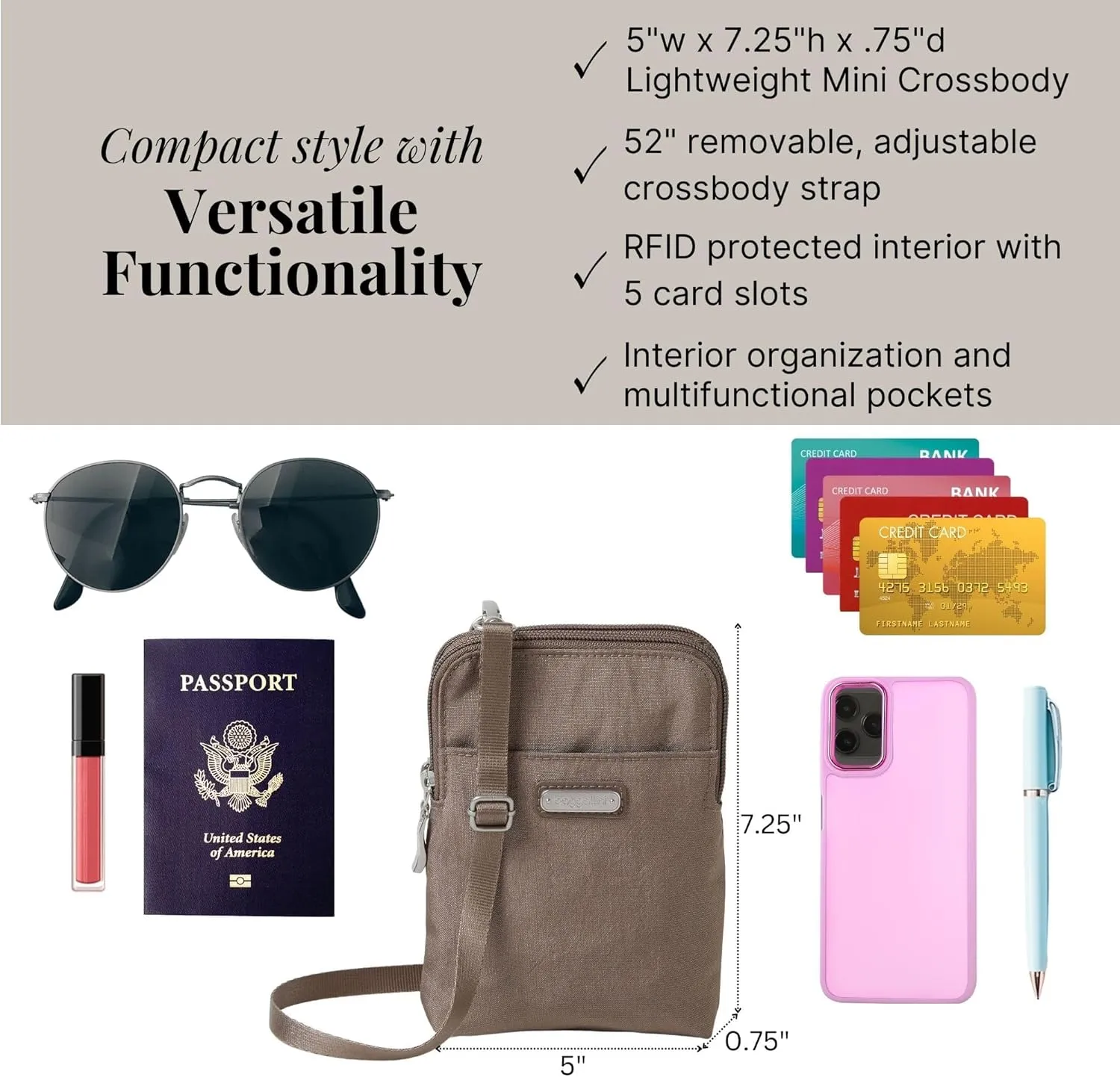 Baggallini Take Two Bryant RFID Crossbody Bag