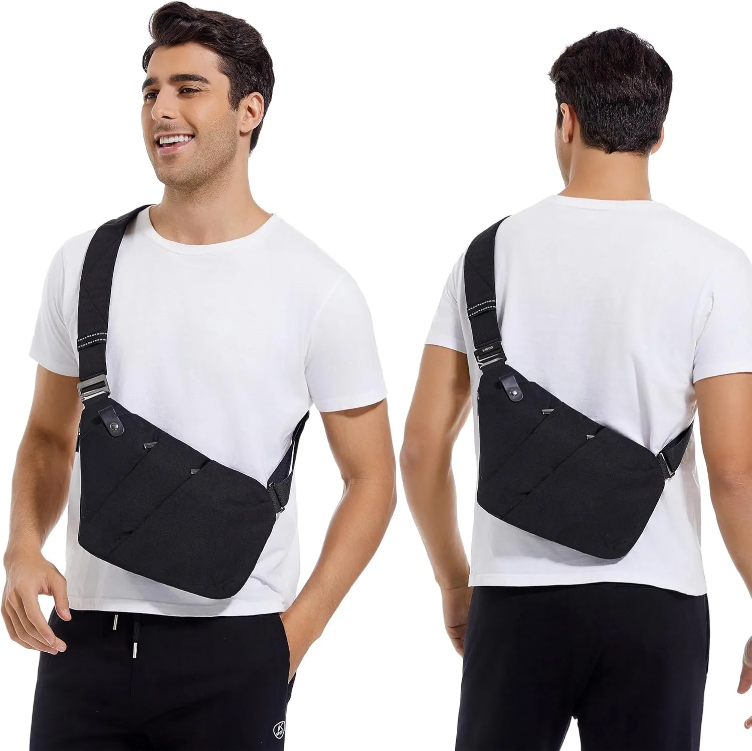 BROADREAM Anti Theft Crossbody Bag for Men Women - Slim Sling Bag Crossbody Shoulder Bag for Travel Hiking Sport Casual