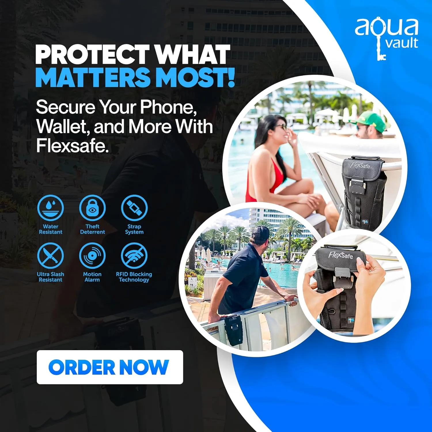 by AquaVault (on Shark Tank): Anti-Theft Portable Beach Chair Vault and Travel Safe. Packable, Lightweight & Slash Resistant. Use at the Beach, Pool, Waterpark, Cruise Ship, & More