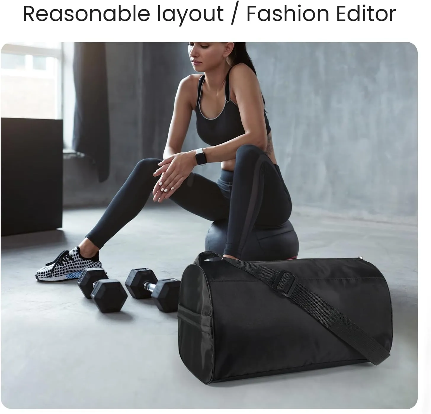 C&F BOGMOST Small Gym Bag for Women & Men,Small Lightweight Duffel Bag Carry On Bags Mini Duffel Travel Bag Waterproof Sports Bags for Workout/Sport/Travel, Black