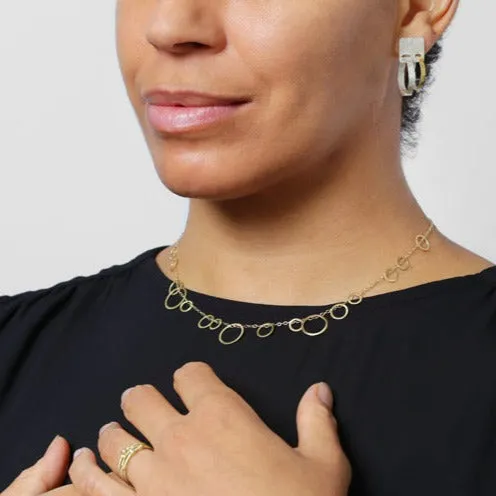 Carved Double Hoop Earrings - small