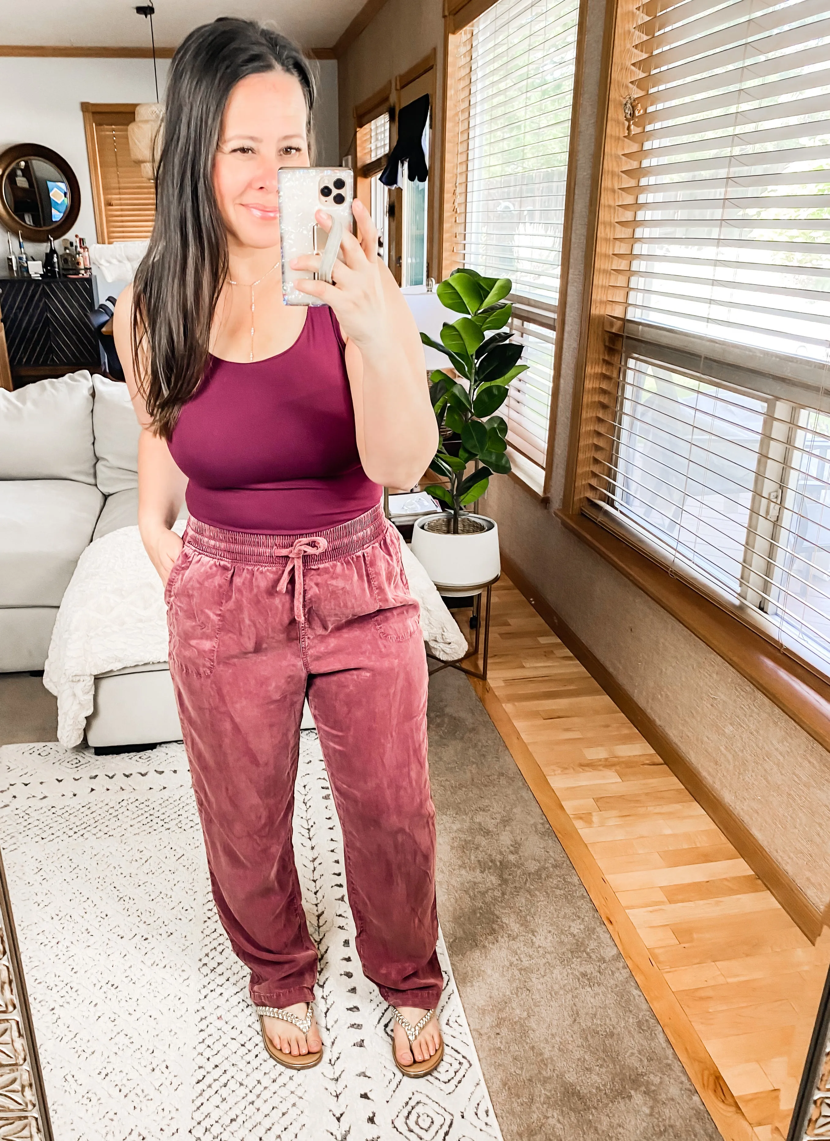Casual But Cool Tank in Burgundy