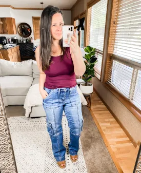 Casual But Cool Tank in Burgundy
