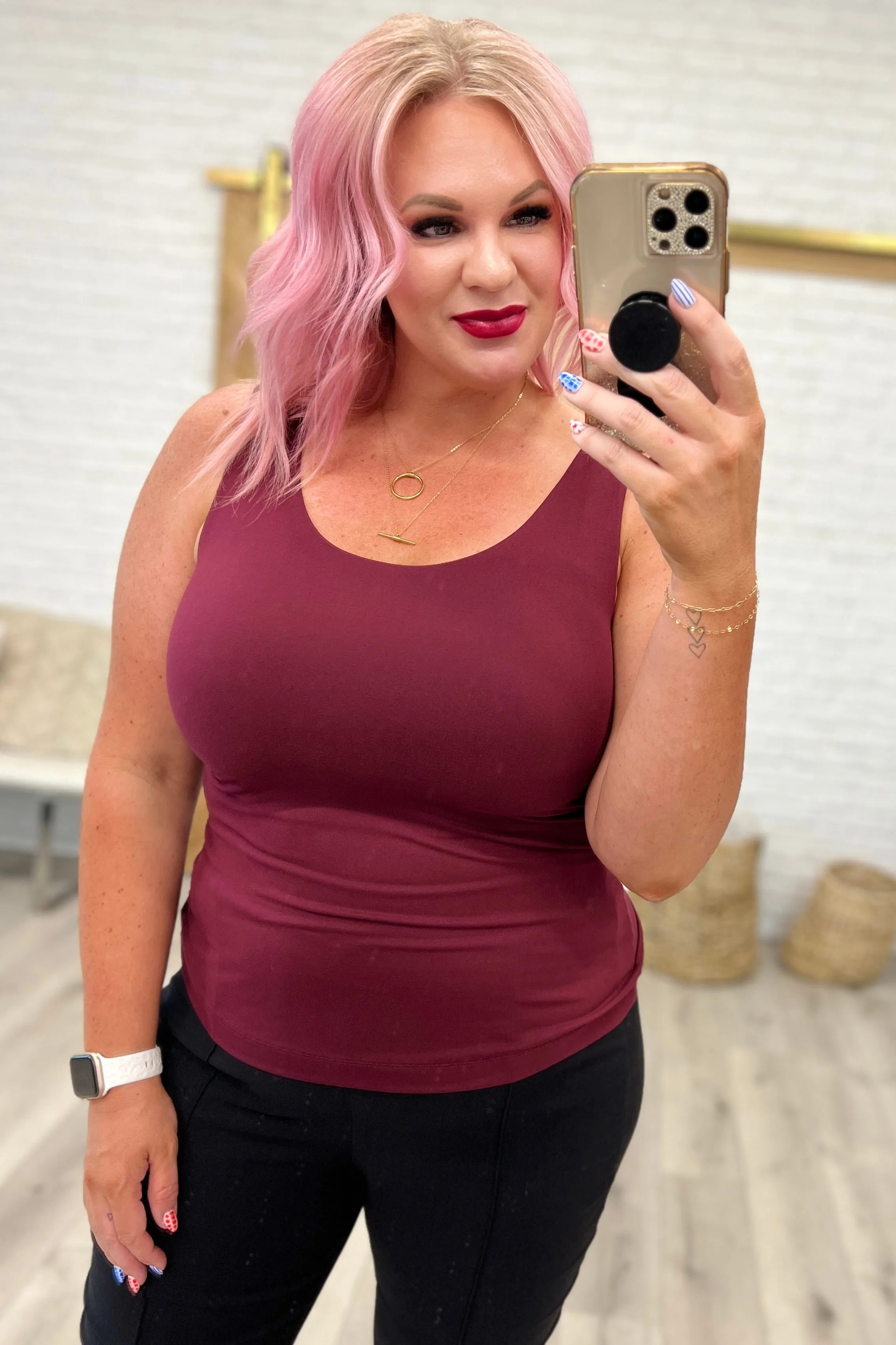 Casual But Cool Tank in Burgundy