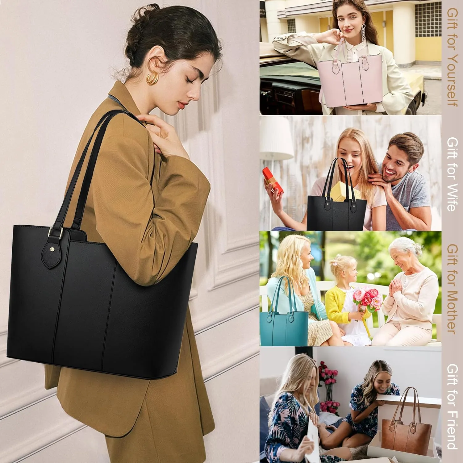 CHICAROUSAL Tote Bag for Women Large Handbags and Purses for Women PU Leather Womens Shoulder Bags