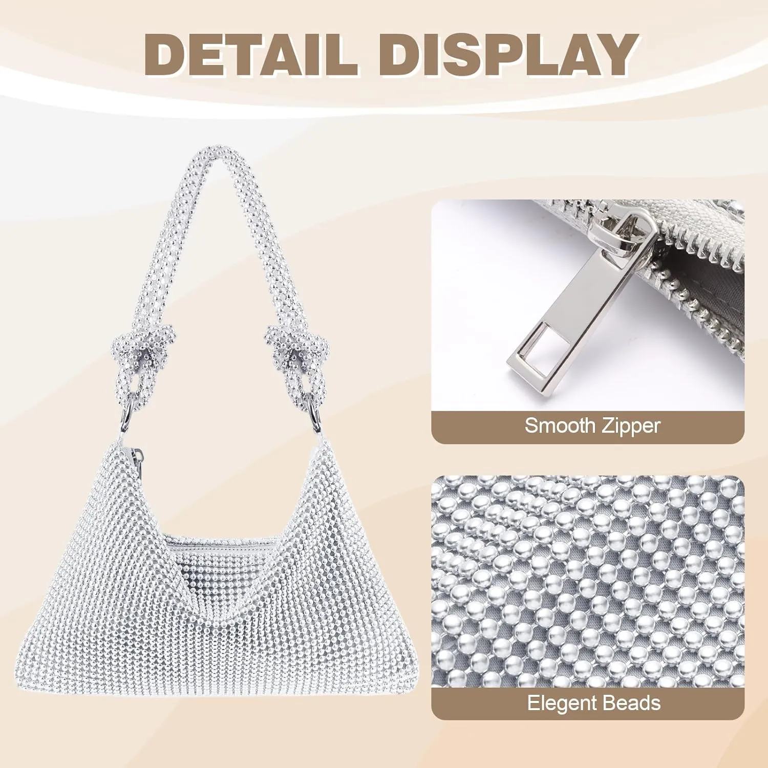 Clutch Purse for Women,Sparkly Rhinestone Evening Bag Wedding & Party Accessories,Handbag Fits Phone,Wallet & Lipstick