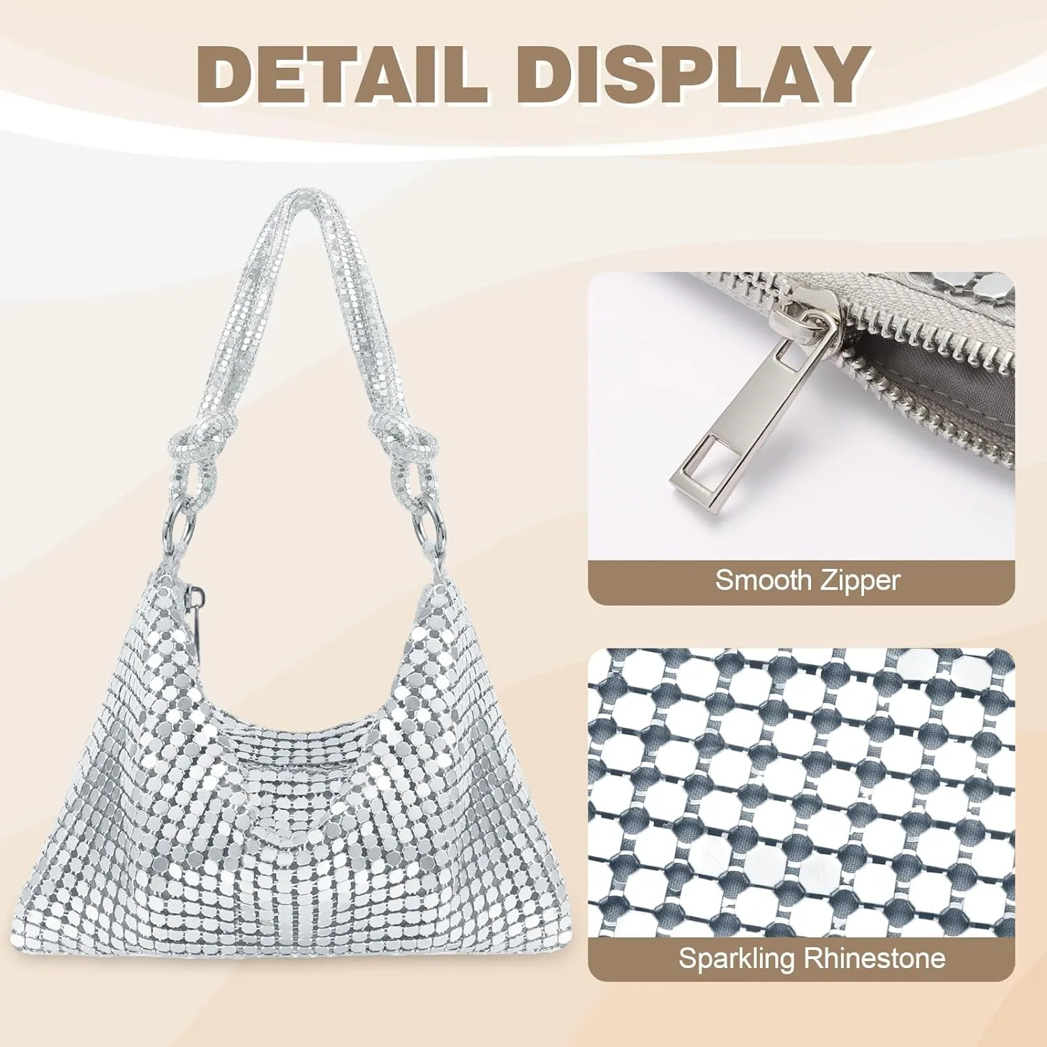 Clutch Purse for Women,Sparkly Rhinestone Evening Bag Wedding & Party Accessories,Handbag Fits Phone,Wallet & Lipstick