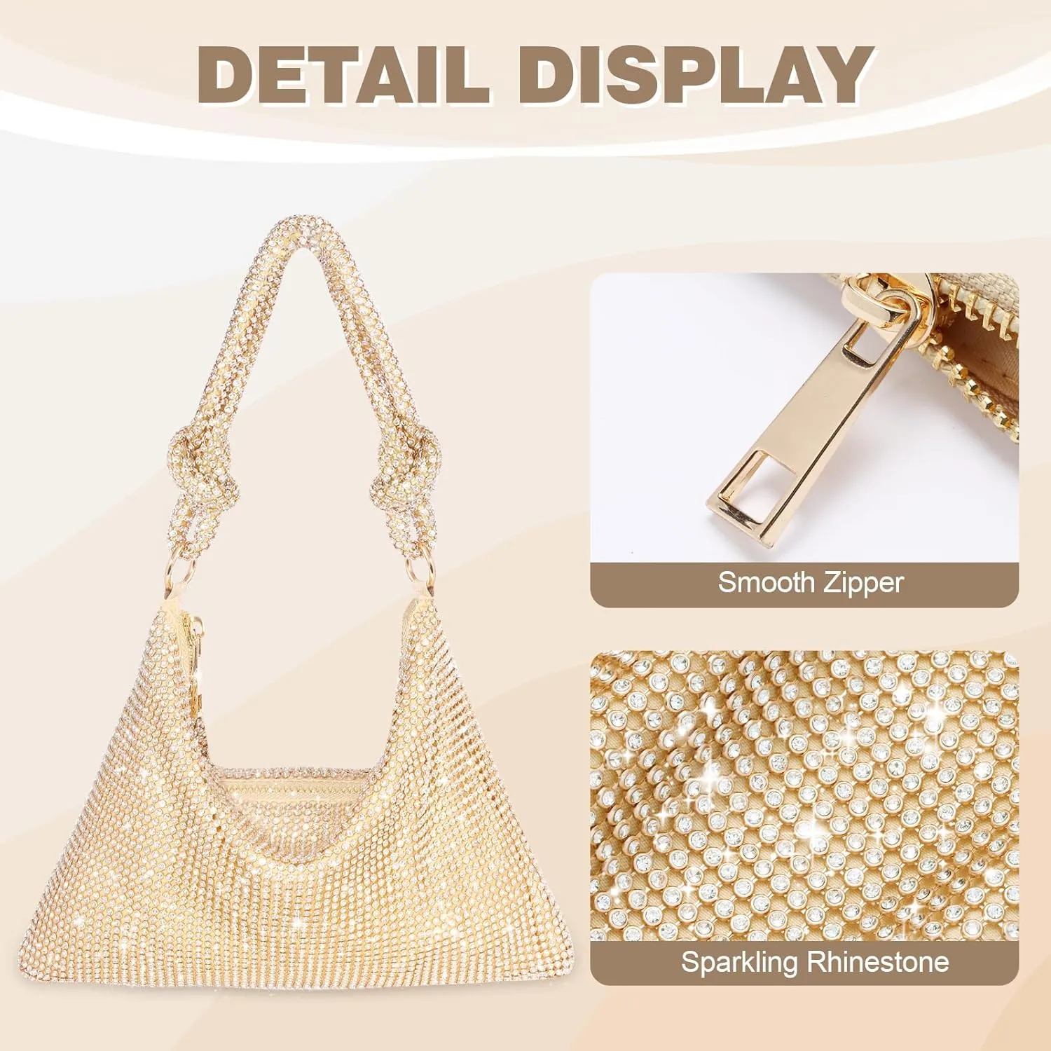 Clutch Purse for Women,Sparkly Rhinestone Evening Bag Wedding & Party Accessories,Handbag Fits Phone,Wallet & Lipstick