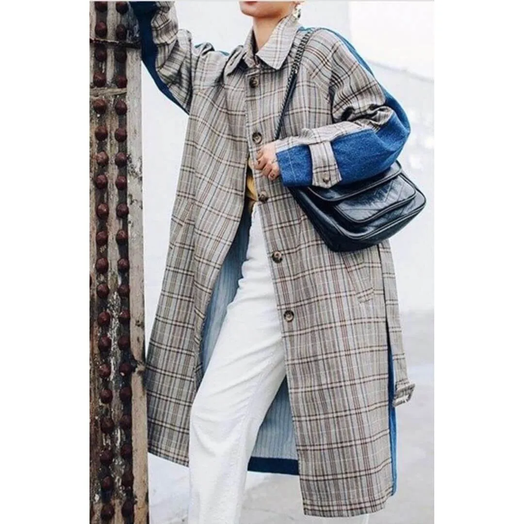 Downtown Color-Blocked Trench Coat