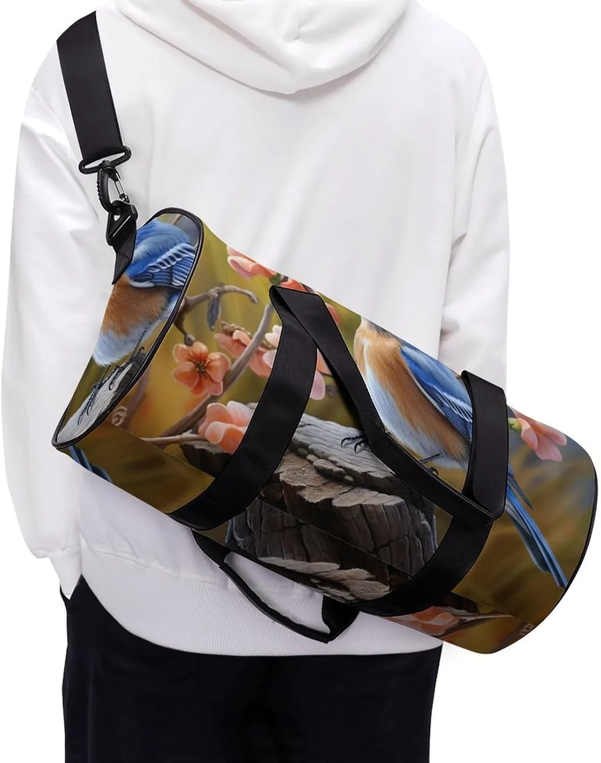 Eastern Bluebird Gym Bag Small Travel Duffle Bag with Compartment Carry On Weekender Bag for Women Men