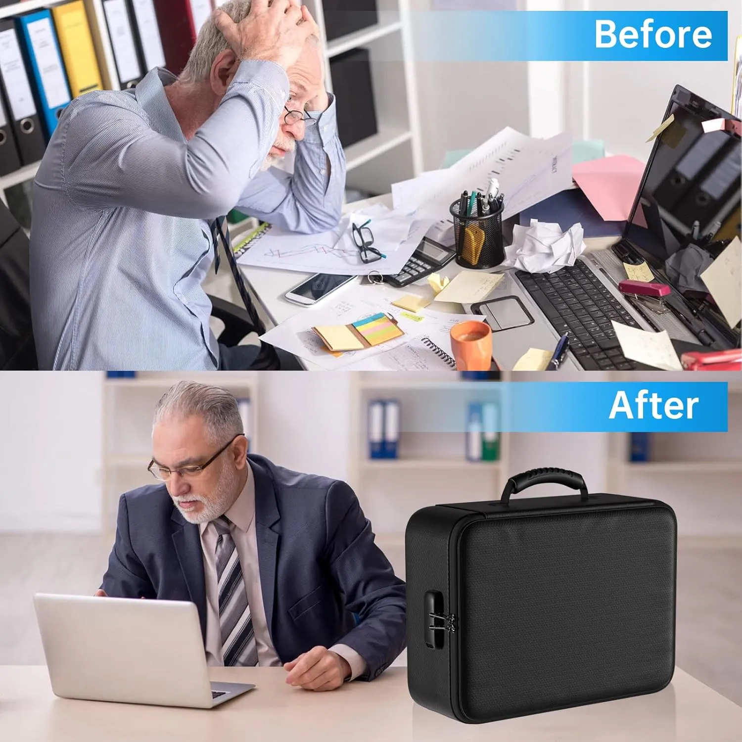 ENGPOW 5200F Fireproof Document Bag with Lock,Upgraded Heat Insulated FireproofWaterproof Box 8 Layers Document Organizer,Portable Home Travel Safe Storage for Important Documents, Files, Laptop