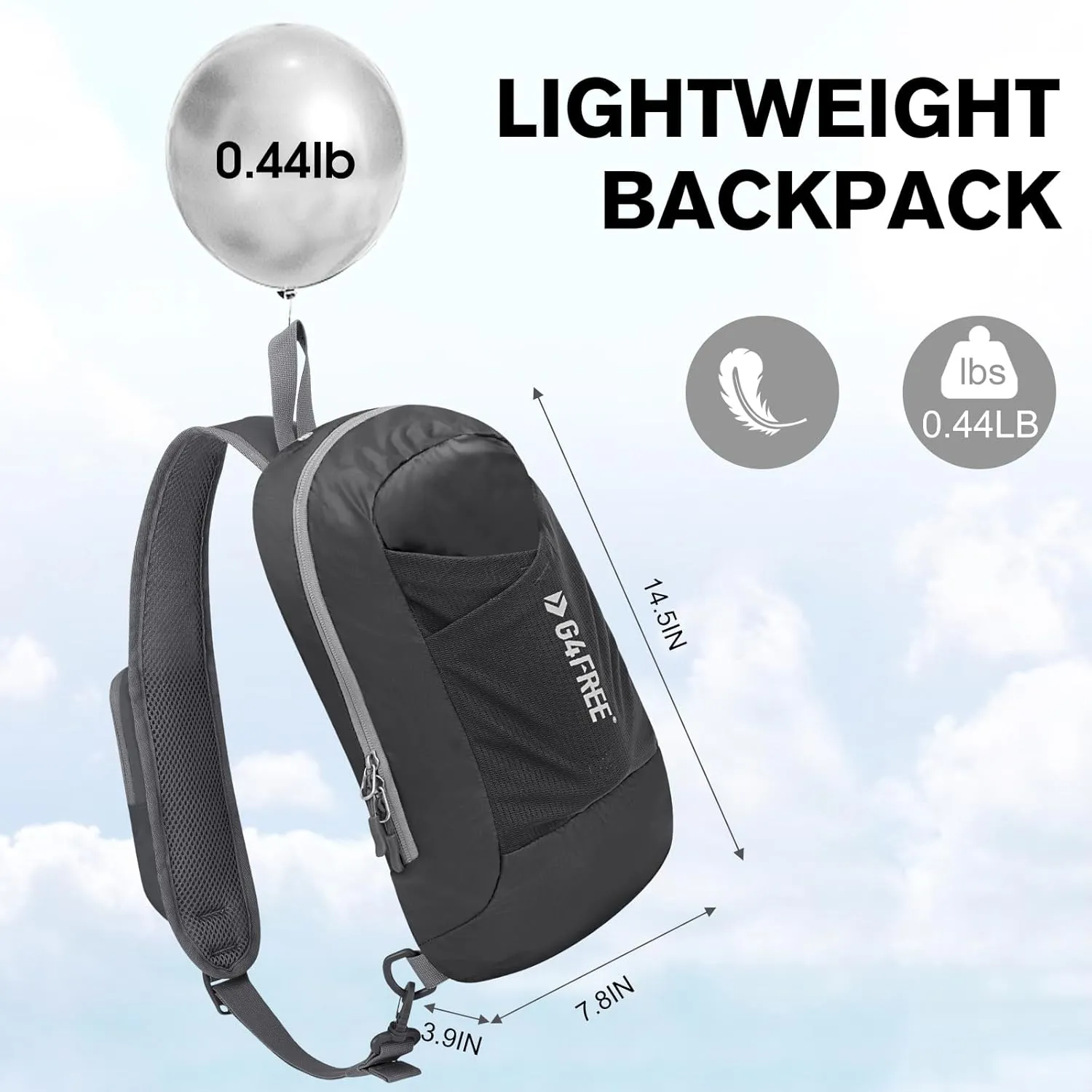 G4Free Sling Bag RFID Blocking Lightweight Crossbody Backpack Chest Shoulder Bag for Travel Sports Running