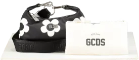GCDS Black and White Daisy Banana mini neck bag