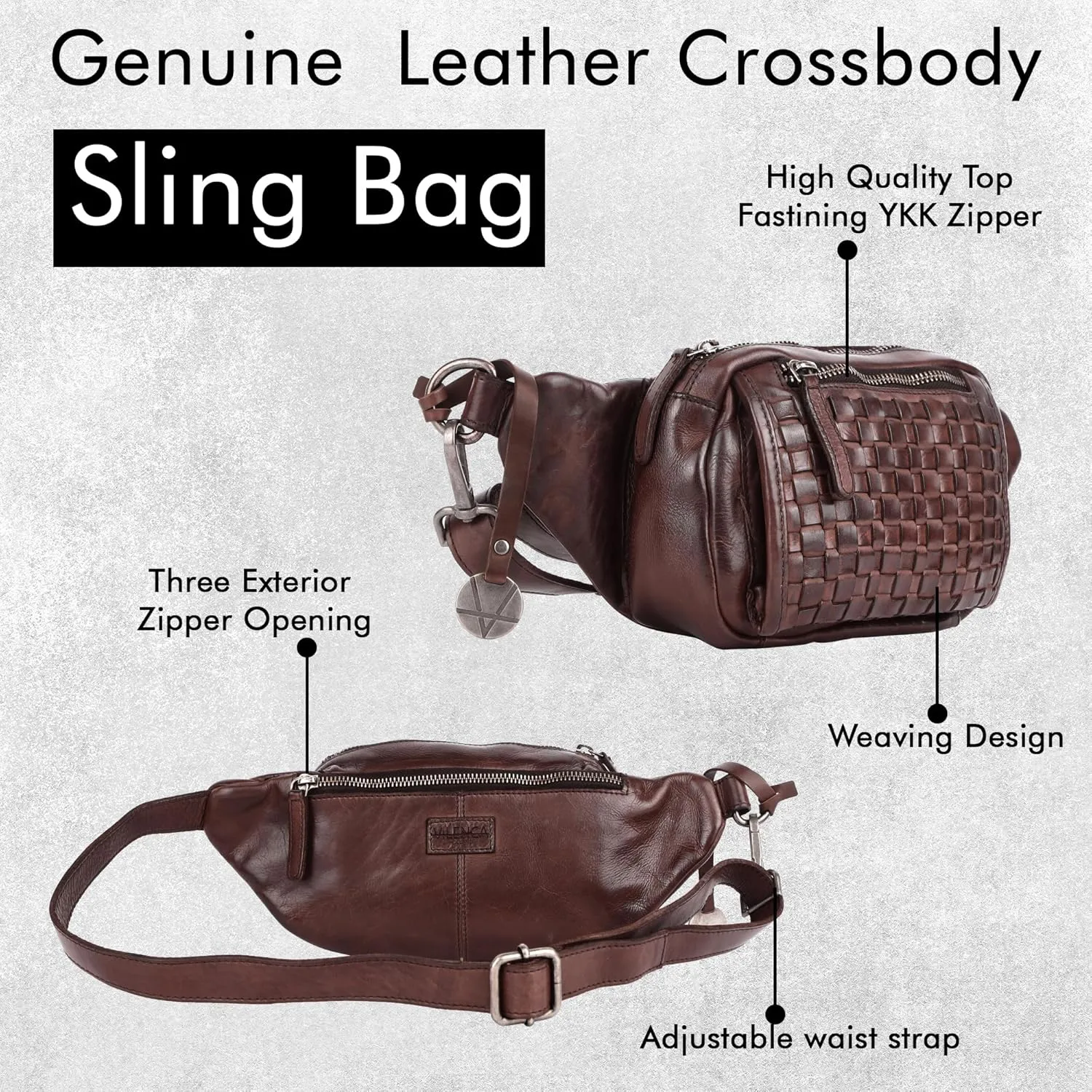 Genuine Leather Waist Bag Unisex, Waist Bag for Travel Trendy Casual Travelling Essentials Kept Bag Stylish, Durable, and Secure Travel Companion(VL-094-BROWN)