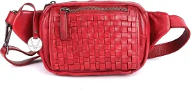 Genuine Leather Waist Bag Unisex, Waist Bag for Travel Trendy Casual Travelling Essentials Kept Bag Stylish, Durable, and Secure Travel Companion(VL-094-RED)