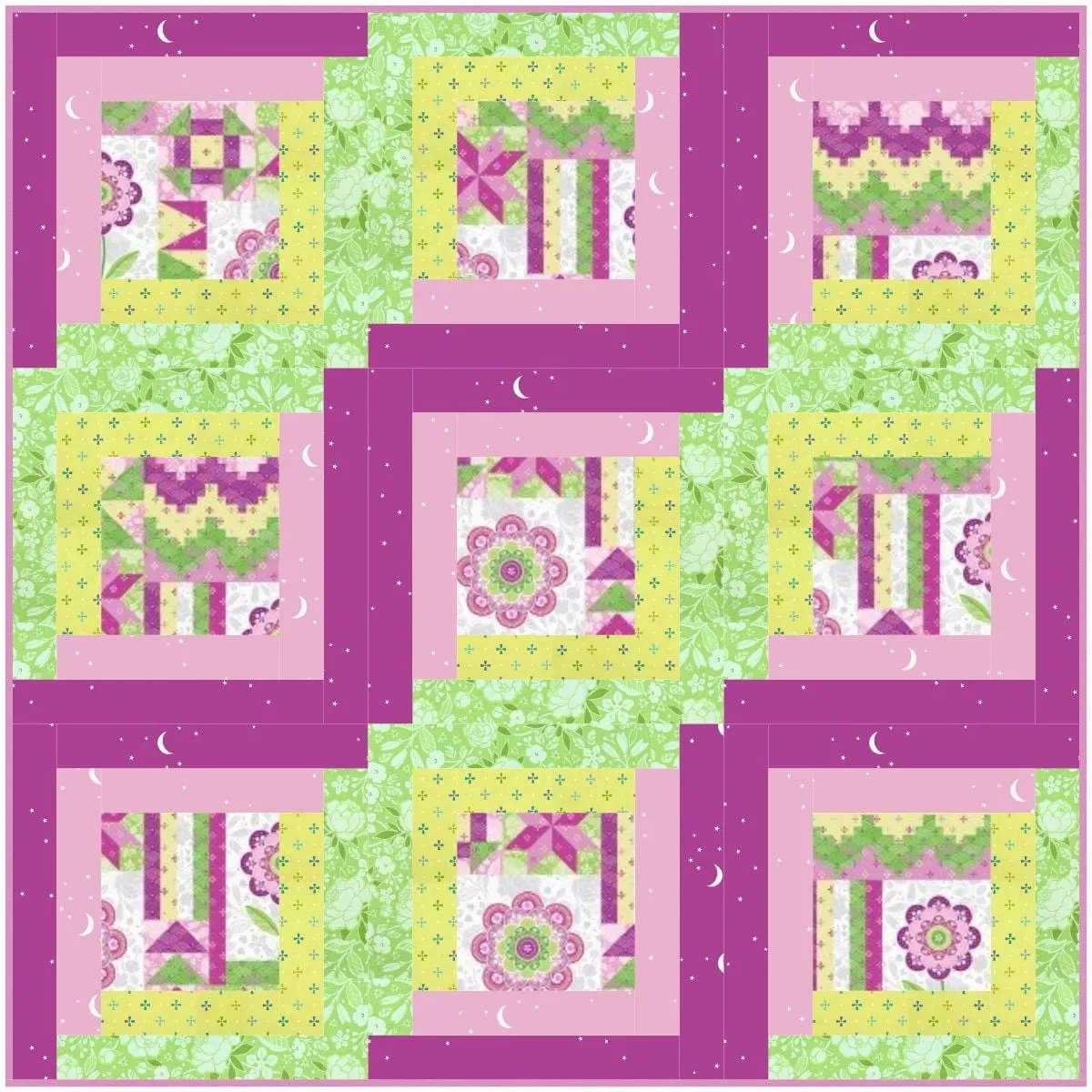 Grab & Go - Baby/Wall Quilt - Blossom Rose