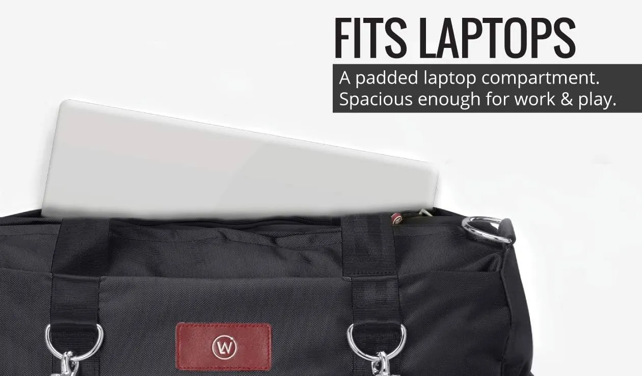 Gym Duffel Bag for Men or Women  Bag with Shoe, Laptop & Wet Compartment - Perfect Sports or Workout Shoulder Bag with Multiple Compartments  CrossFit, Yoga, Boxing - THE LUXX