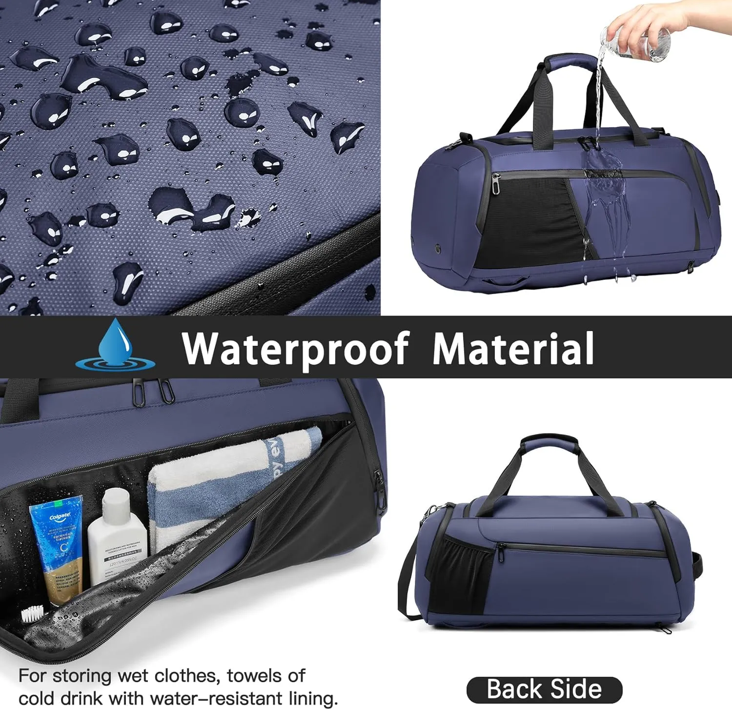 Gym Duffle Bag Waterproof Sports Duffel Bags Travel Weekender Bag for Men Women Overnight Bag with Shoes Compartment