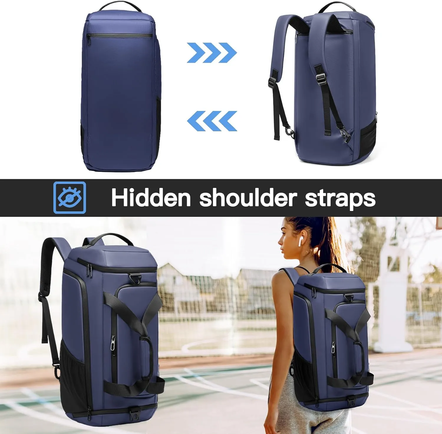 Gym Duffle Bag Waterproof Sports Duffel Bags Travel Weekender Bag for Men Women Overnight Bag with Shoes Compartment