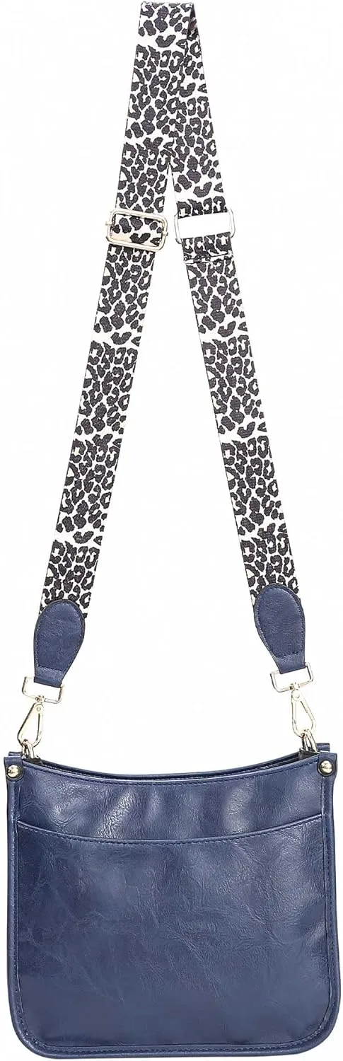 HAIBOLAN Women's Leopard Guitar Strap Crossbody Purse Shoulder Bucket Cross-body Purse