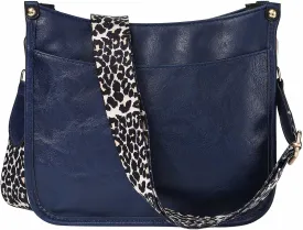 HAIBOLAN Women's Leopard Guitar Strap Crossbody Purse Shoulder Bucket Cross-body Purse