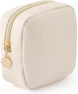 HBselect Small Makeup Bag for Purse Mini Make up Pouch Cute Cosmetic Pouch Make Up Organizer Case for Backpack Toiletry Bag Waterproof Square Pouch with Zipper for Women with Slip-in Pockets
