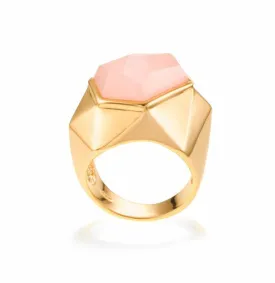 Lattice Cocktail Ring with Natural Quartz