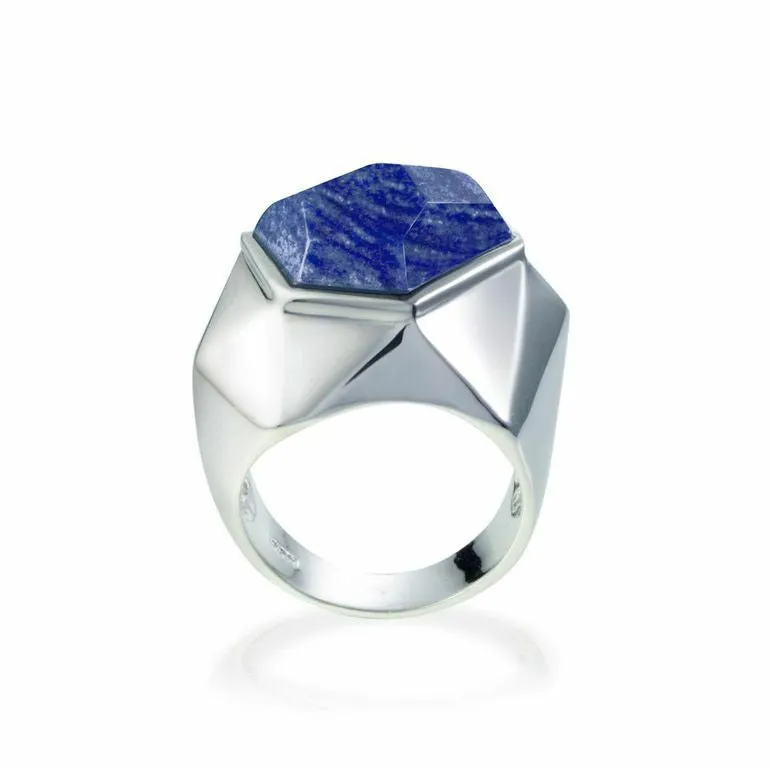 Lattice Cocktail Ring with Natural Quartz