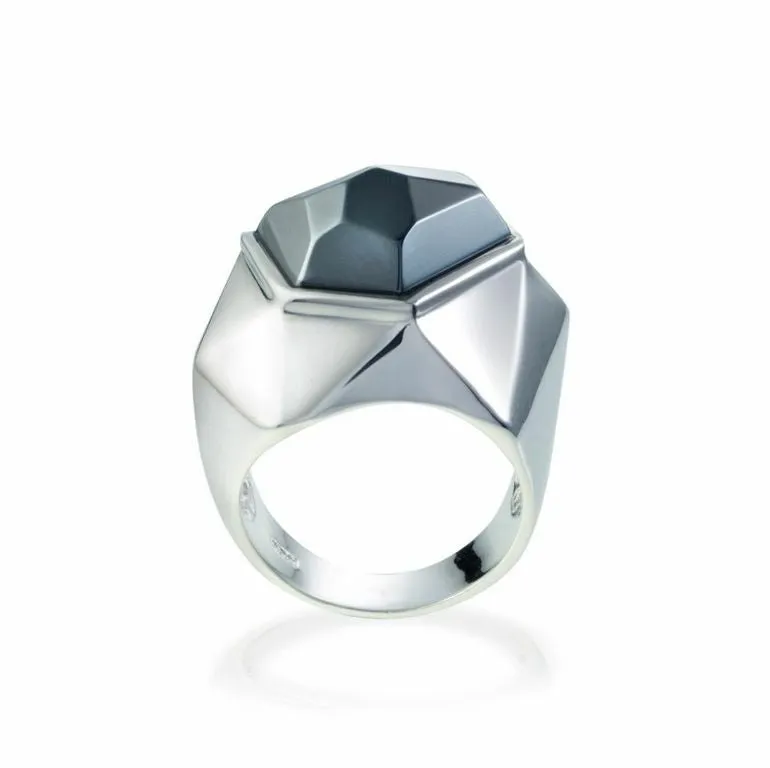 Lattice Cocktail Ring with Natural Quartz