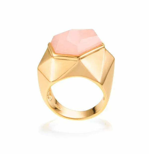 Lattice Cocktail Ring with Natural Quartz