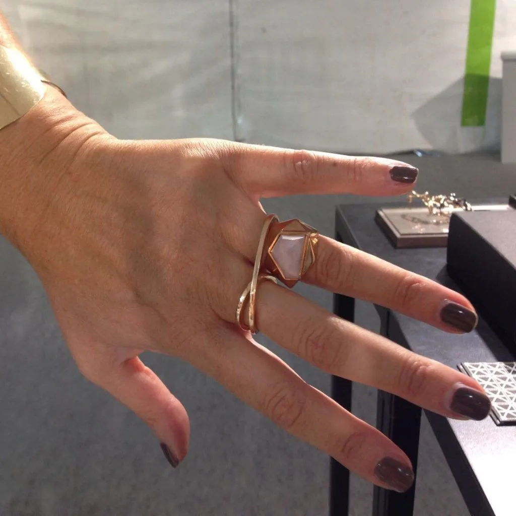 Lattice Cocktail Ring with Natural Quartz