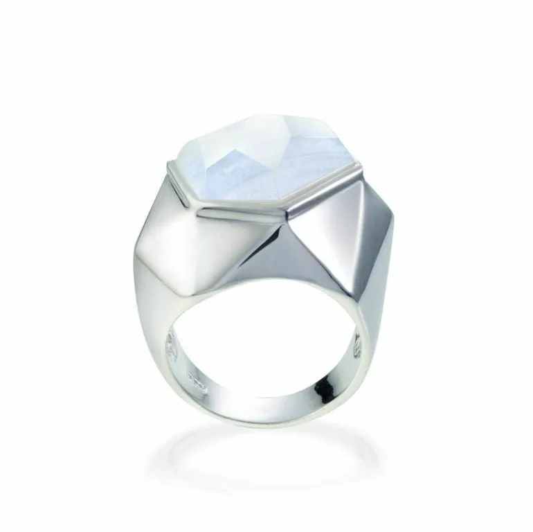 Lattice Cocktail Ring with Natural Quartz