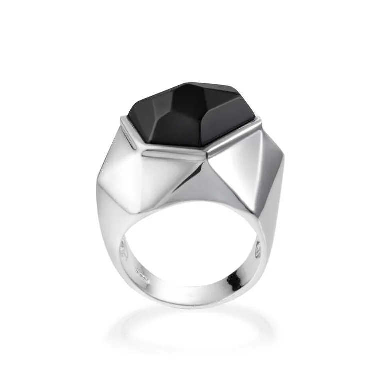 Lattice Cocktail Ring with Natural Quartz
