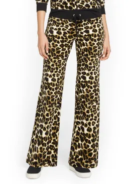 Leopard-Print Velour Straight-Leg Pant - Dreamy Velour Collection