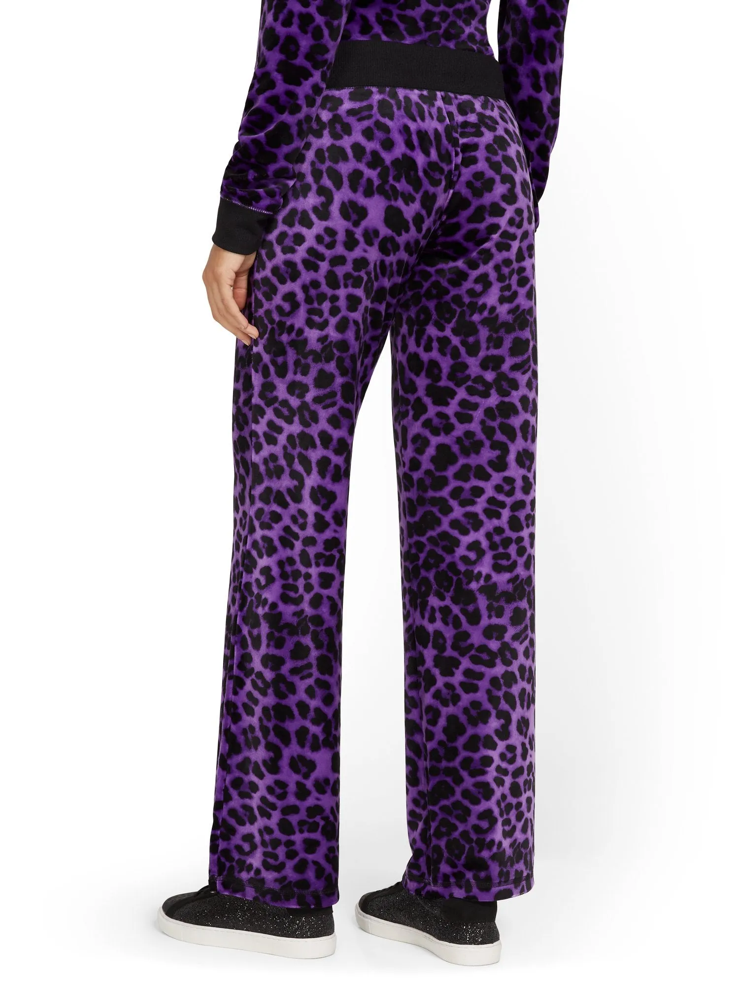 Leopard-Print Velour Straight-Leg Pant - Dreamy Velour Collection