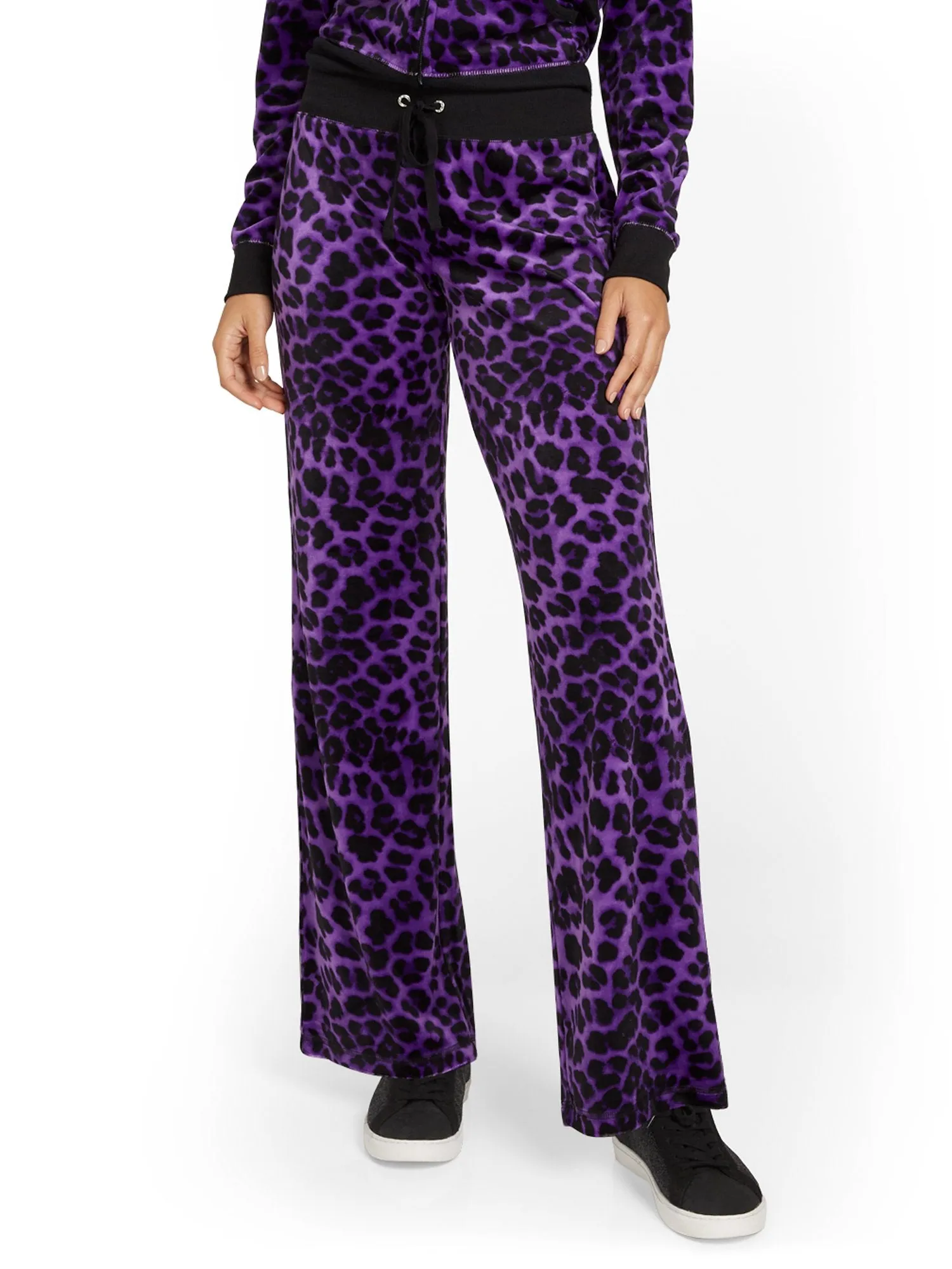 Leopard-Print Velour Straight-Leg Pant - Dreamy Velour Collection