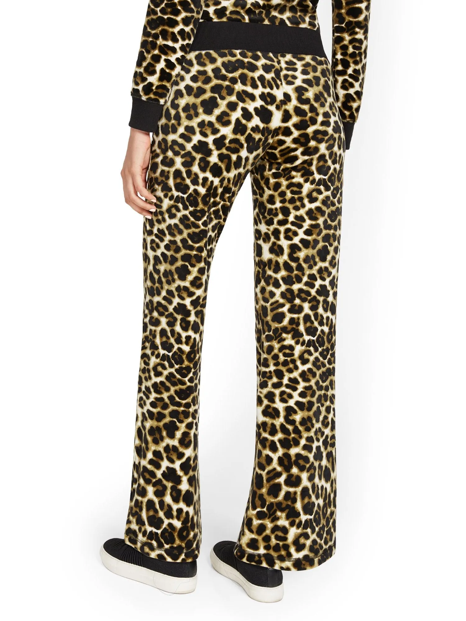 Leopard-Print Velour Straight-Leg Pant - Dreamy Velour Collection