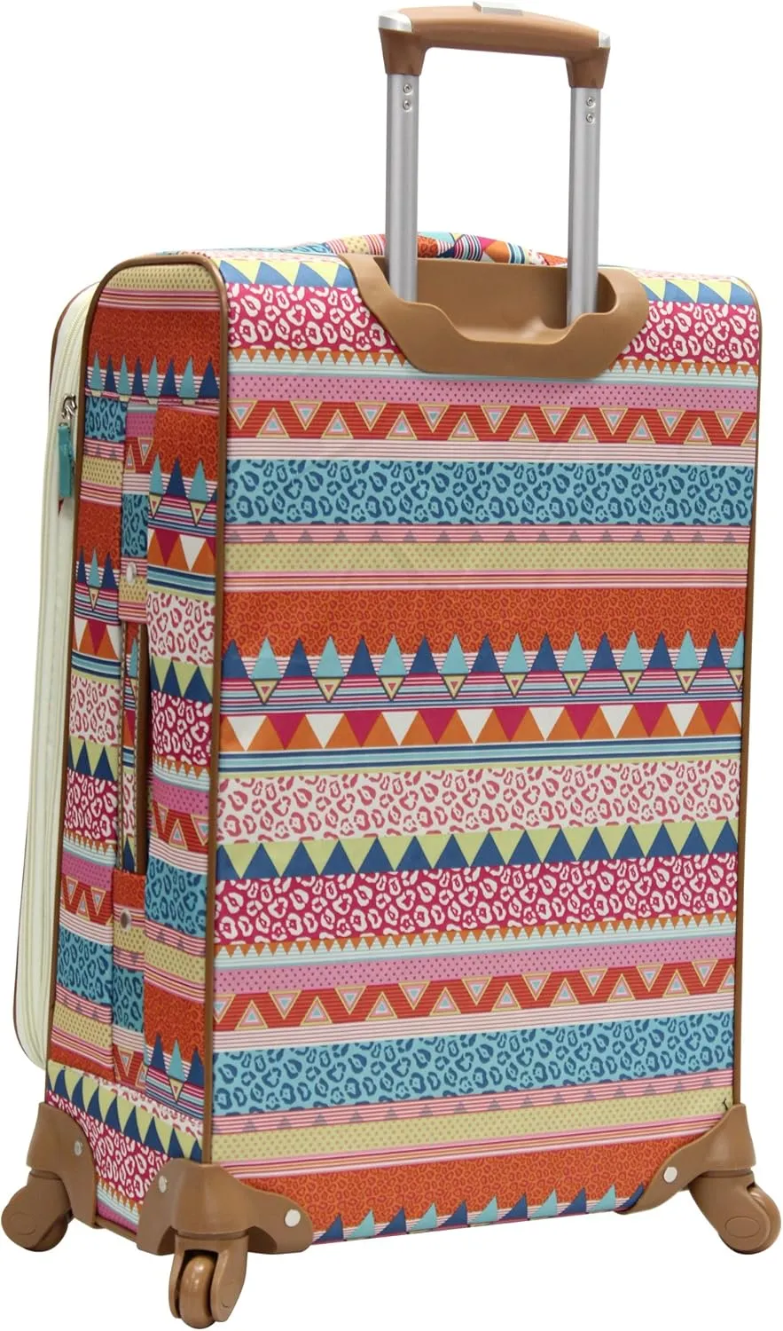Lily Bloom Design Pattern 28" Luggage Softside Expandable With Double Spinner Wheels, Large Lightweight Suitcase Checked Bag For Women