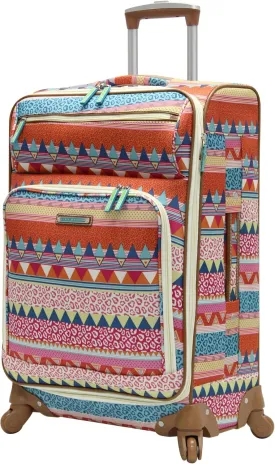 Lily Bloom Design Pattern 28" Luggage Softside Expandable With Double Spinner Wheels, Large Lightweight Suitcase Checked Bag For Women