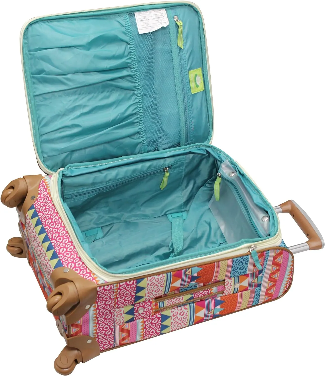 Lily Bloom Design Pattern 28" Luggage Softside Expandable With Double Spinner Wheels, Large Lightweight Suitcase Checked Bag For Women