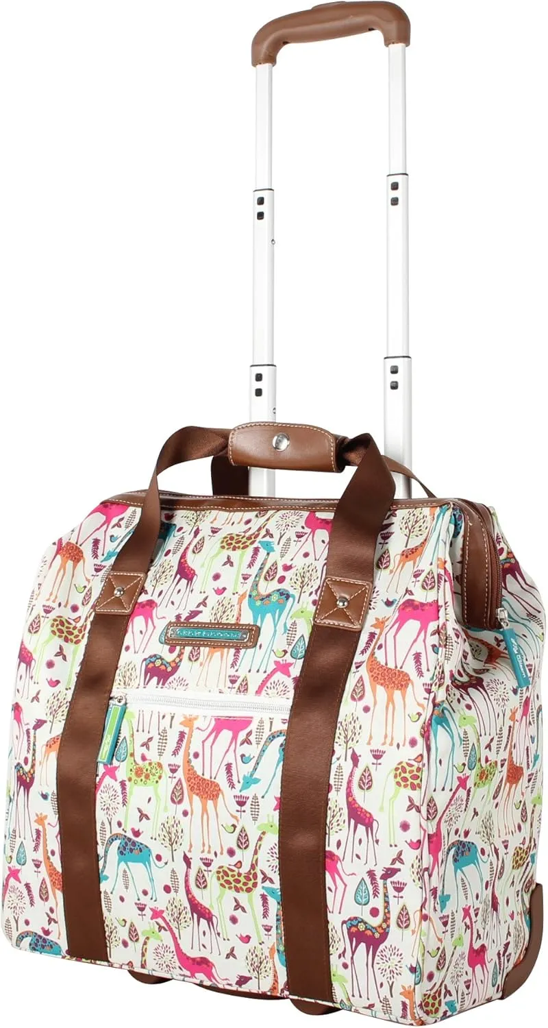 Lily Bloom Design Pattern Carry on Bag Wheeled Cabin Tote (Giraffe Park)