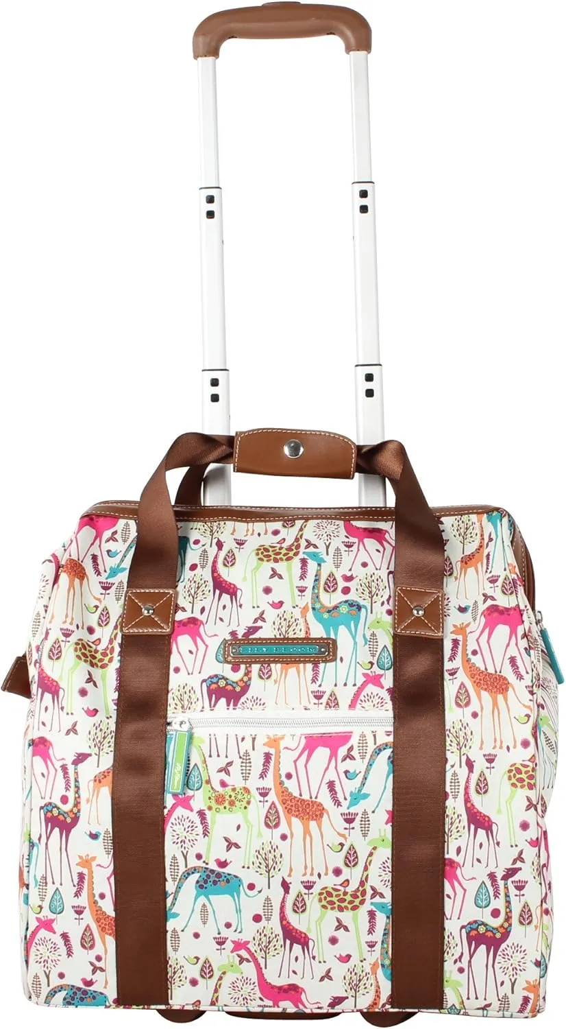 Lily Bloom Design Pattern Carry on Bag Wheeled Cabin Tote (Giraffe Park)